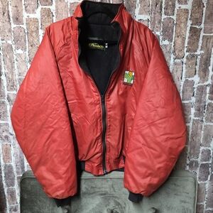 Grandpacore AgriGold Farmer Windbreaker Bomber Jacket Maroon Black
